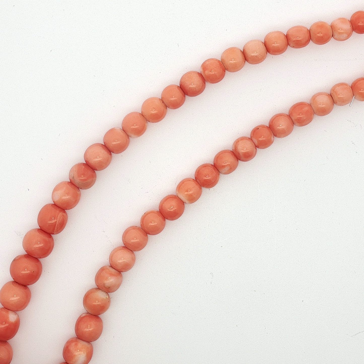 Graduated Salmon Pink Coral Beaded Necklace / AYD-AAREE