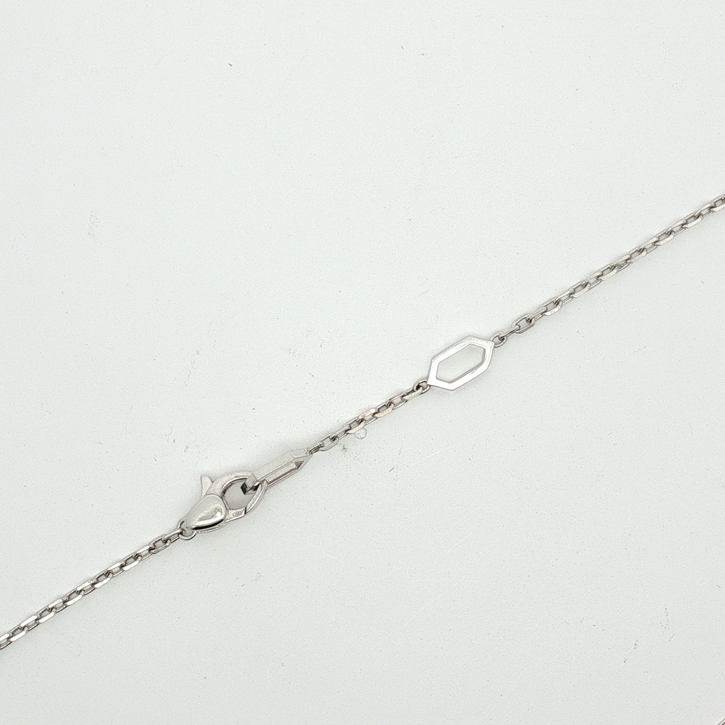 White Gold Serpent Charm Necklace with Sapphires