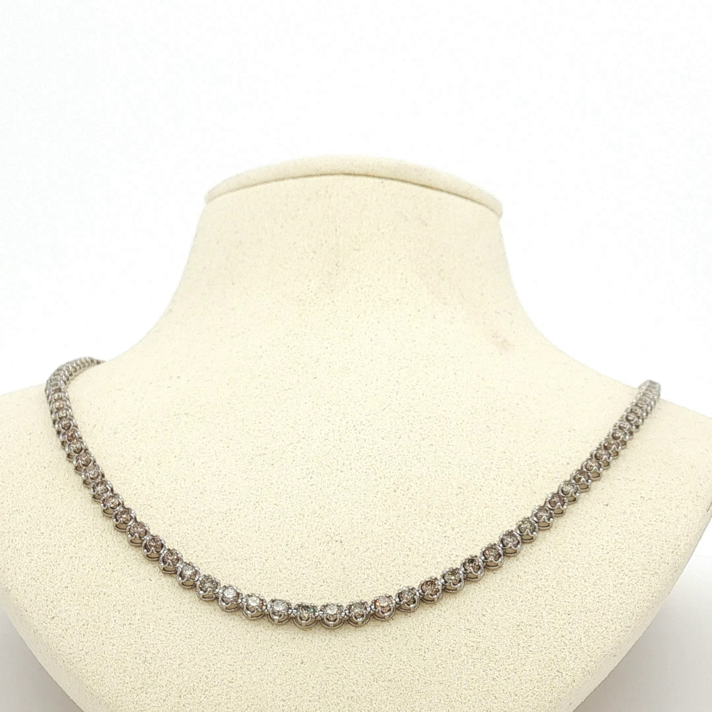 N245036-0614 Diamond Tennis Chain Necklace in White Gold / AODL-ULEEE