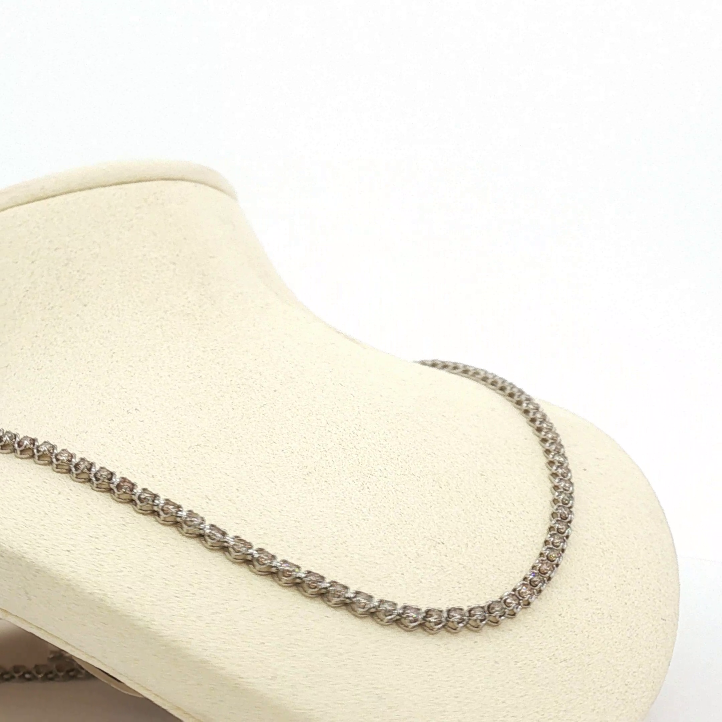 N245036-0614 Diamond Tennis Chain Necklace in White Gold / AODL-ULEEE