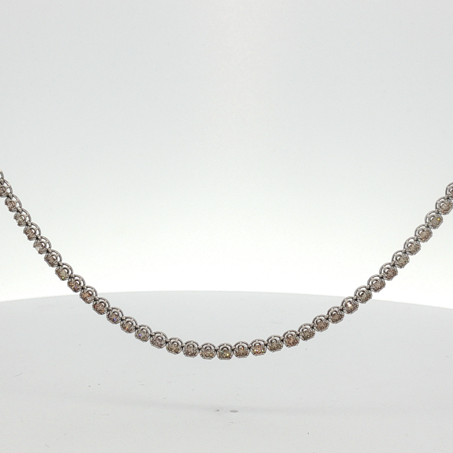 N245036-0614 Diamond Tennis Chain Necklace in White Gold / AODL-ULEEE