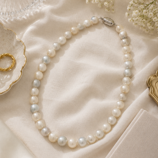 Pearl Necklace with Silver Clasp