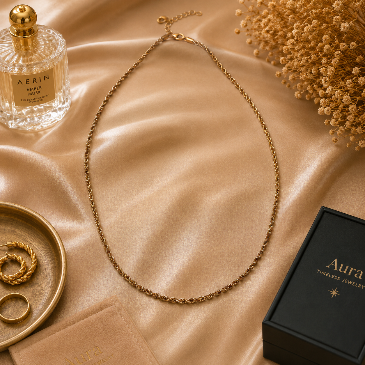 Yellow Gold Rope Chain Necklace / AEE-PG N246672-031826