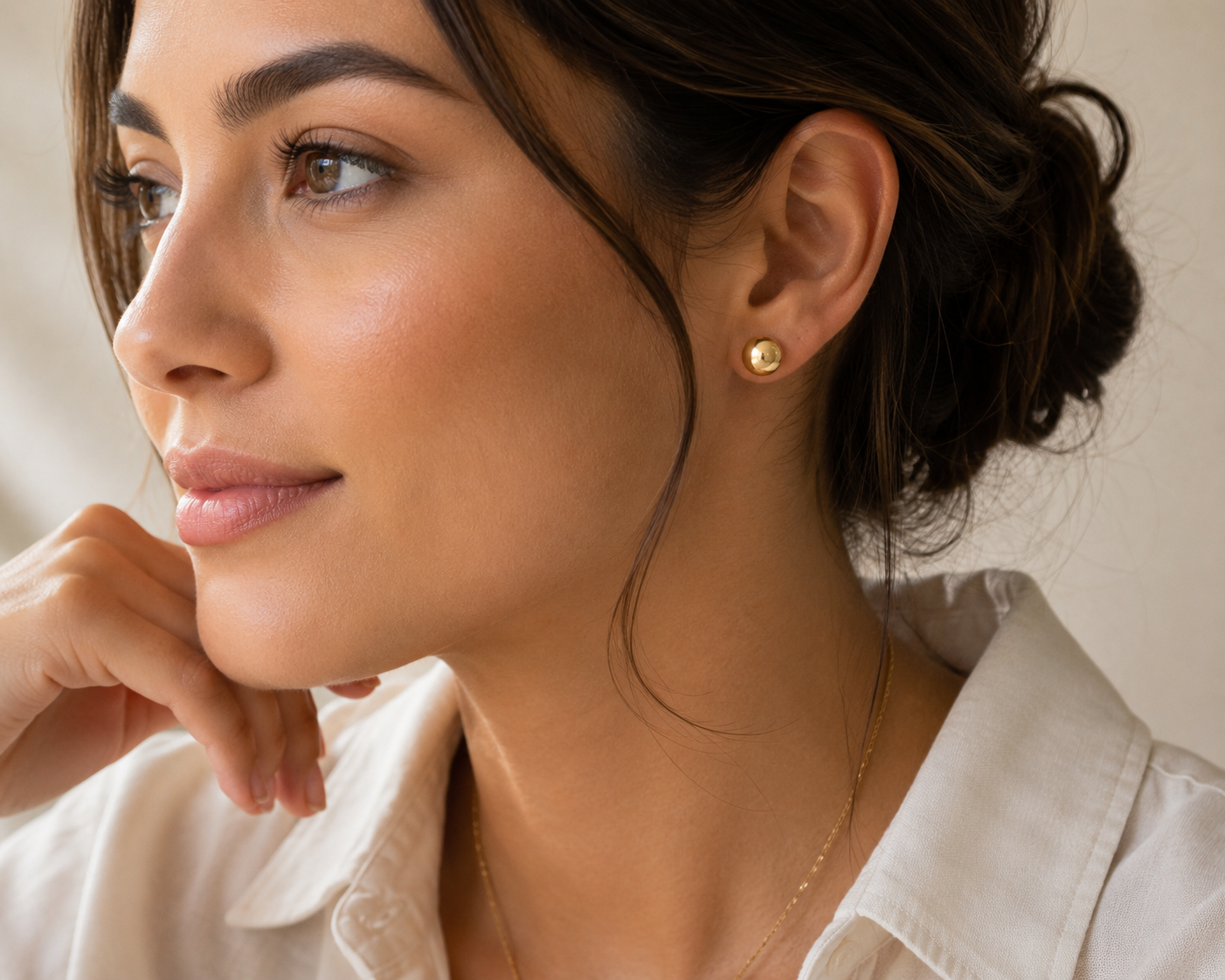 Classic Yellow Gold Ball Stud Earrings