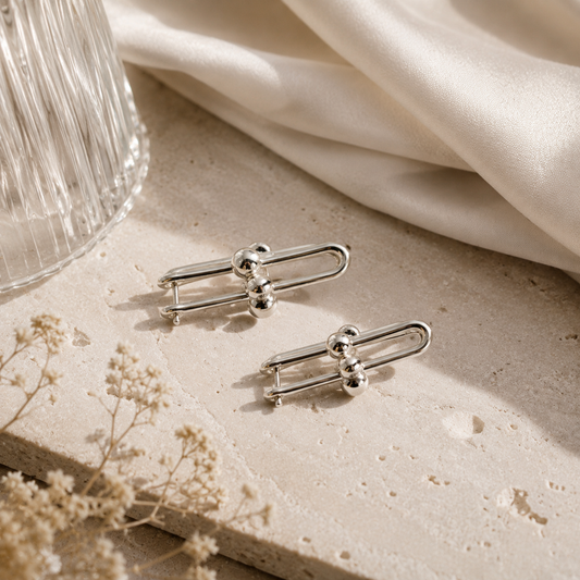 Hardwear Link Drop Earrings — White Gold