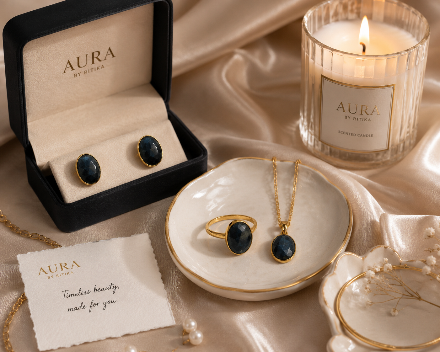 Deep Blue Sapphire Bezel Set in Yellow Gold