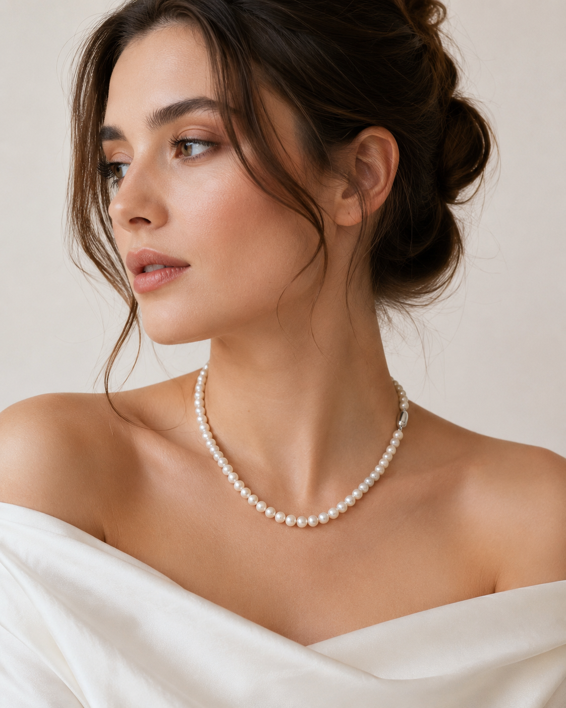 Pearl Strand Necklace with Silver Clasp