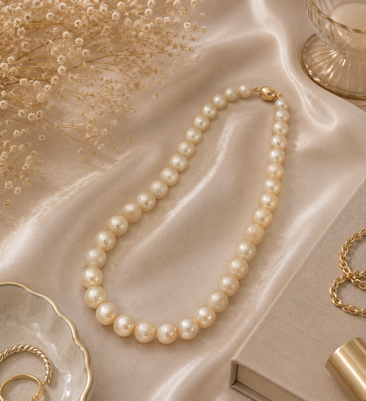 Classic Champagne Pearl Strand Necklace