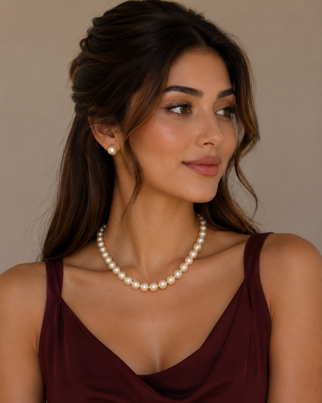 Classic Champagne Pearl Strand Necklace