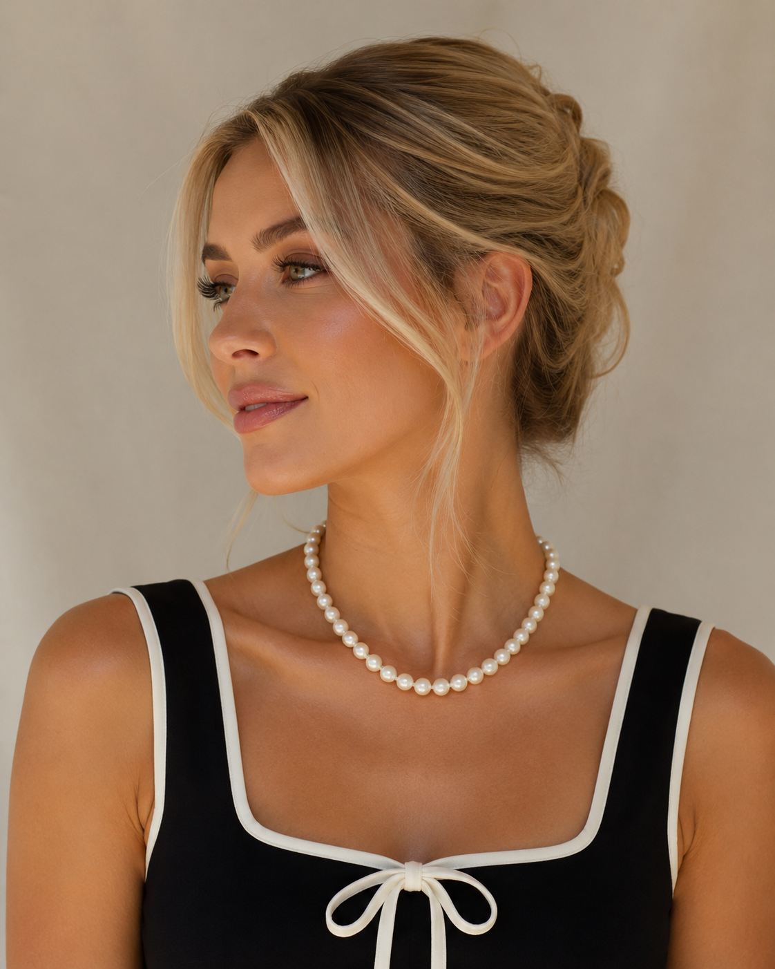 White Coral Beaded Necklace with Silver Clasp