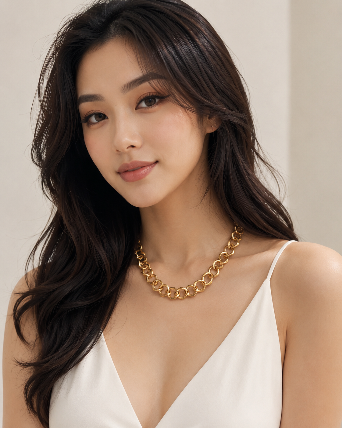 Alternating Geometric Link Chain Necklace in Yellow Gold
