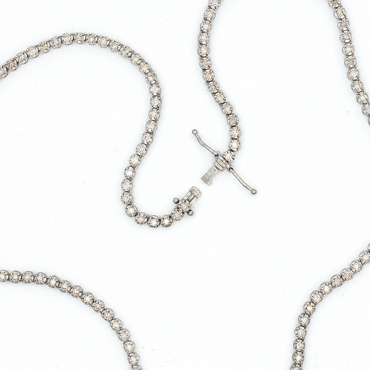 Classic Diamond Tennis Necklace in White Gold