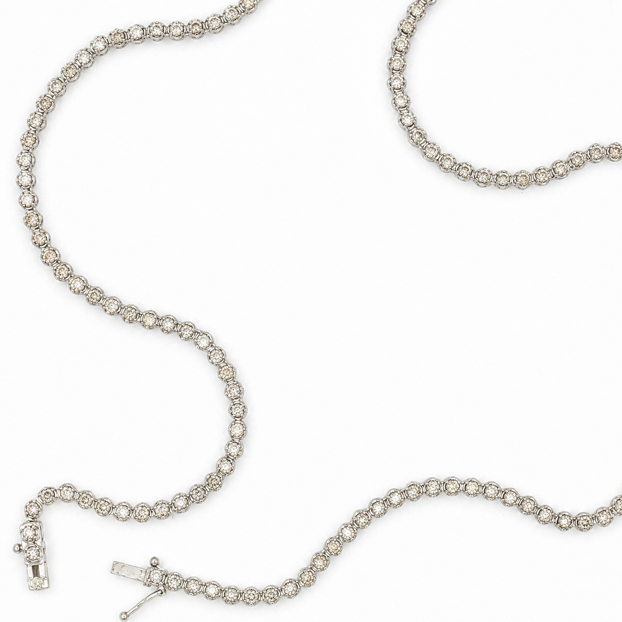 N245036-0614 Diamond Tennis Chain Necklace in White Gold / AODL-ULEEE