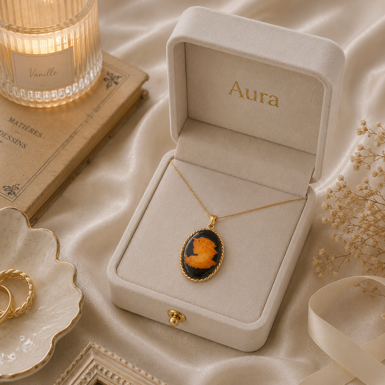 Yellow Gold Cameo Pendant Necklace