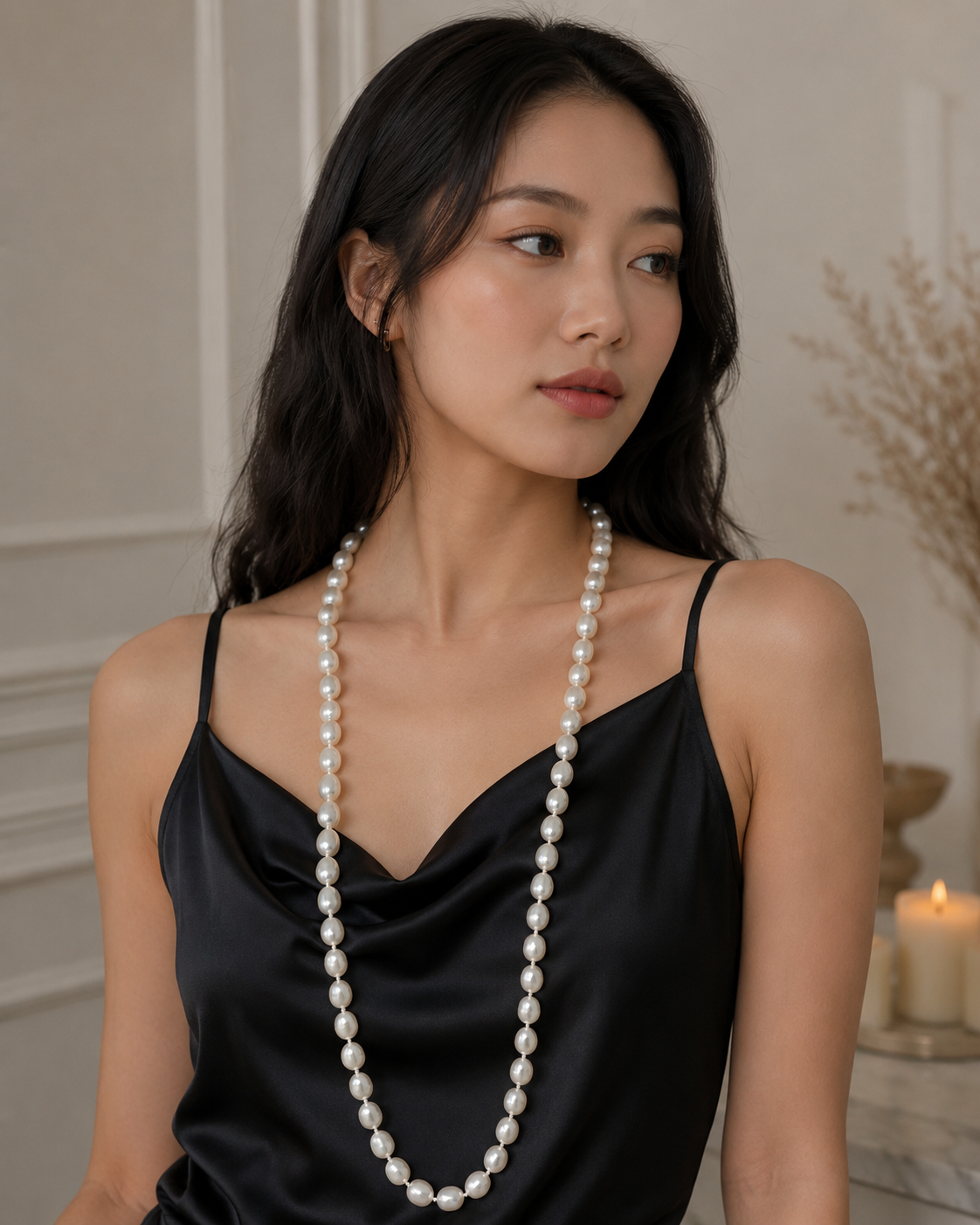 White Baroque Pearl Strand Necklace