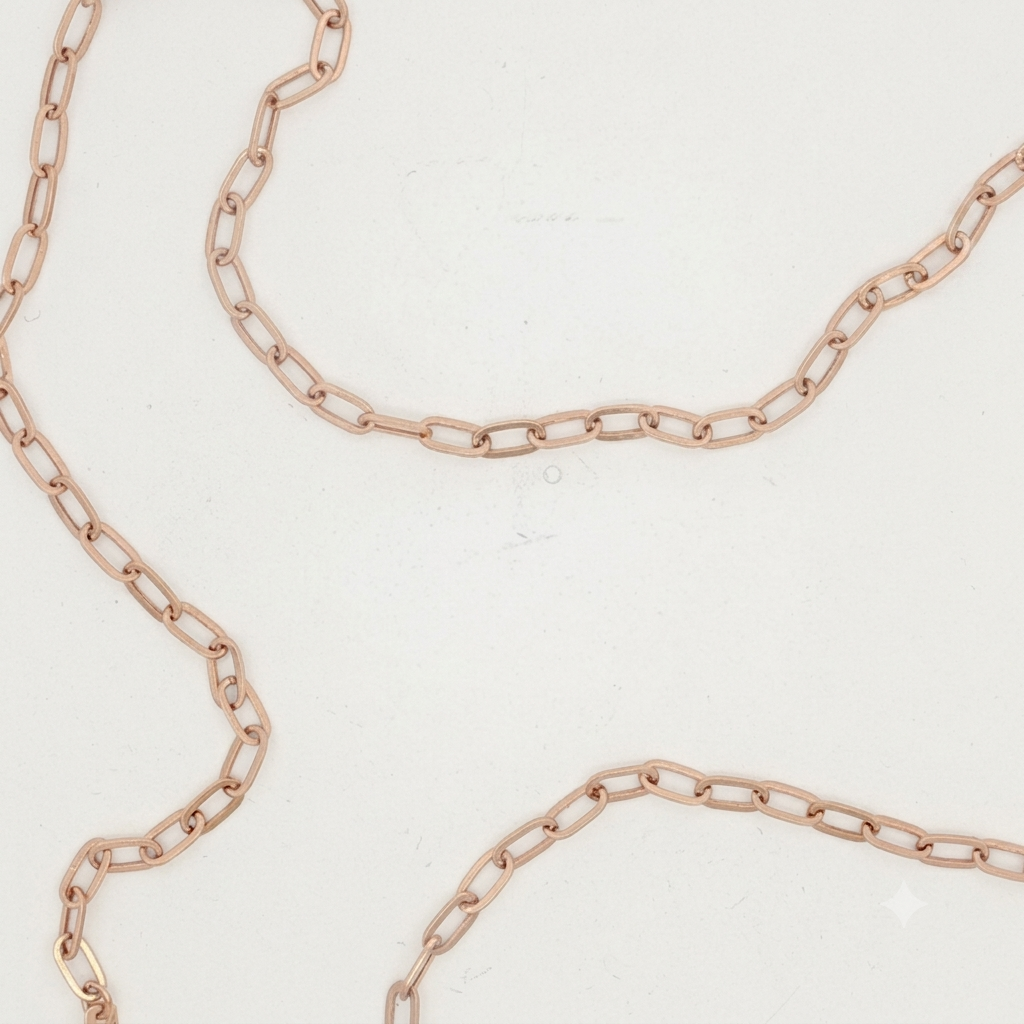 Elongated Link Paperclip Chain Necklace in Rose Gold