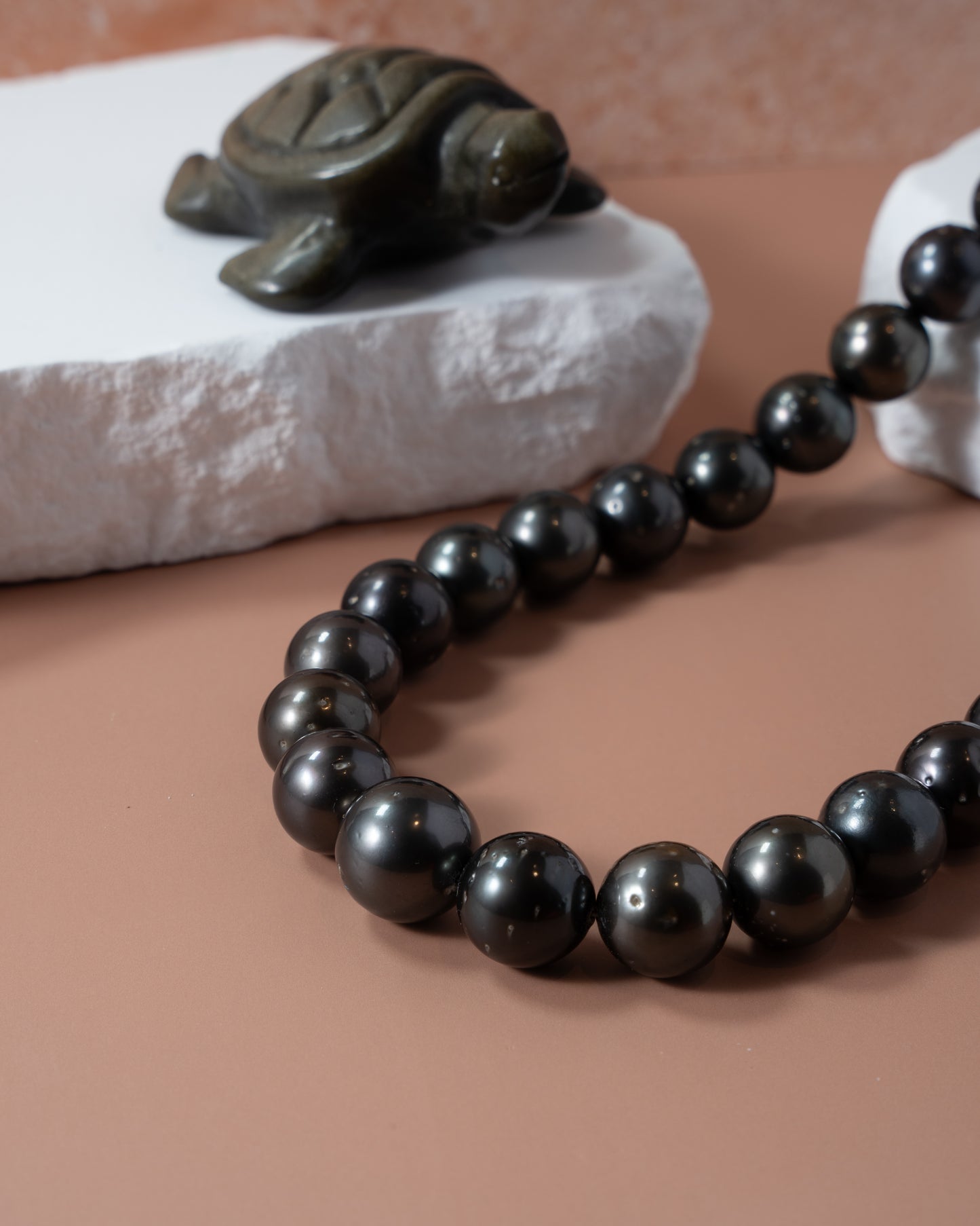 Tahitian Color Pearl Strand Choker with Silver 925 Clasp