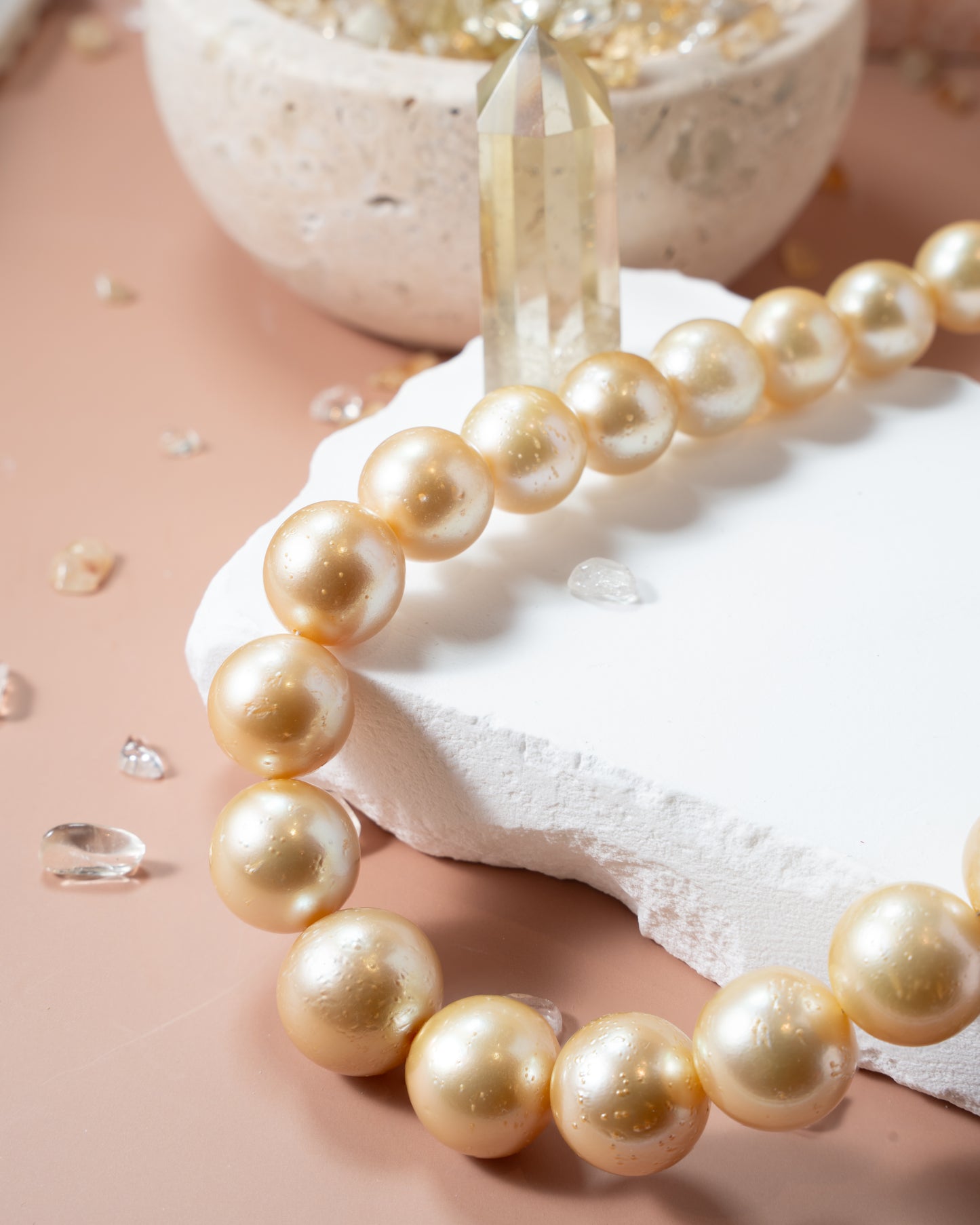 Authentic Champagne Colored Pear Necklace with Micron Lock