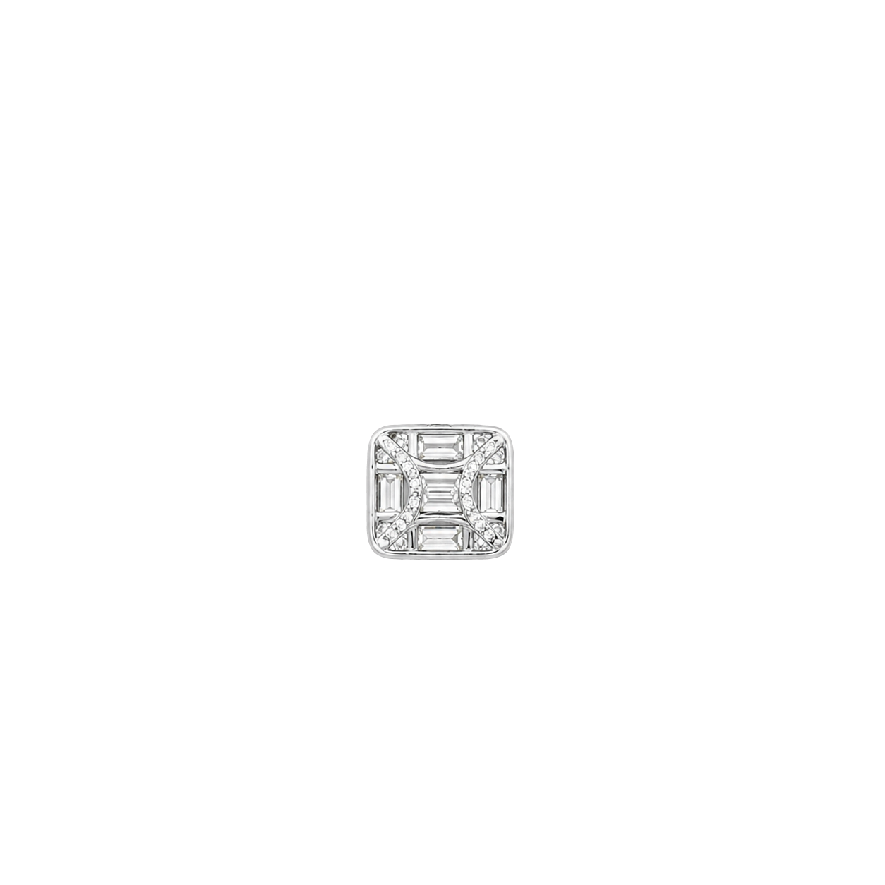 Diamond Illusion Cluster Necklace Pendant — White Gold