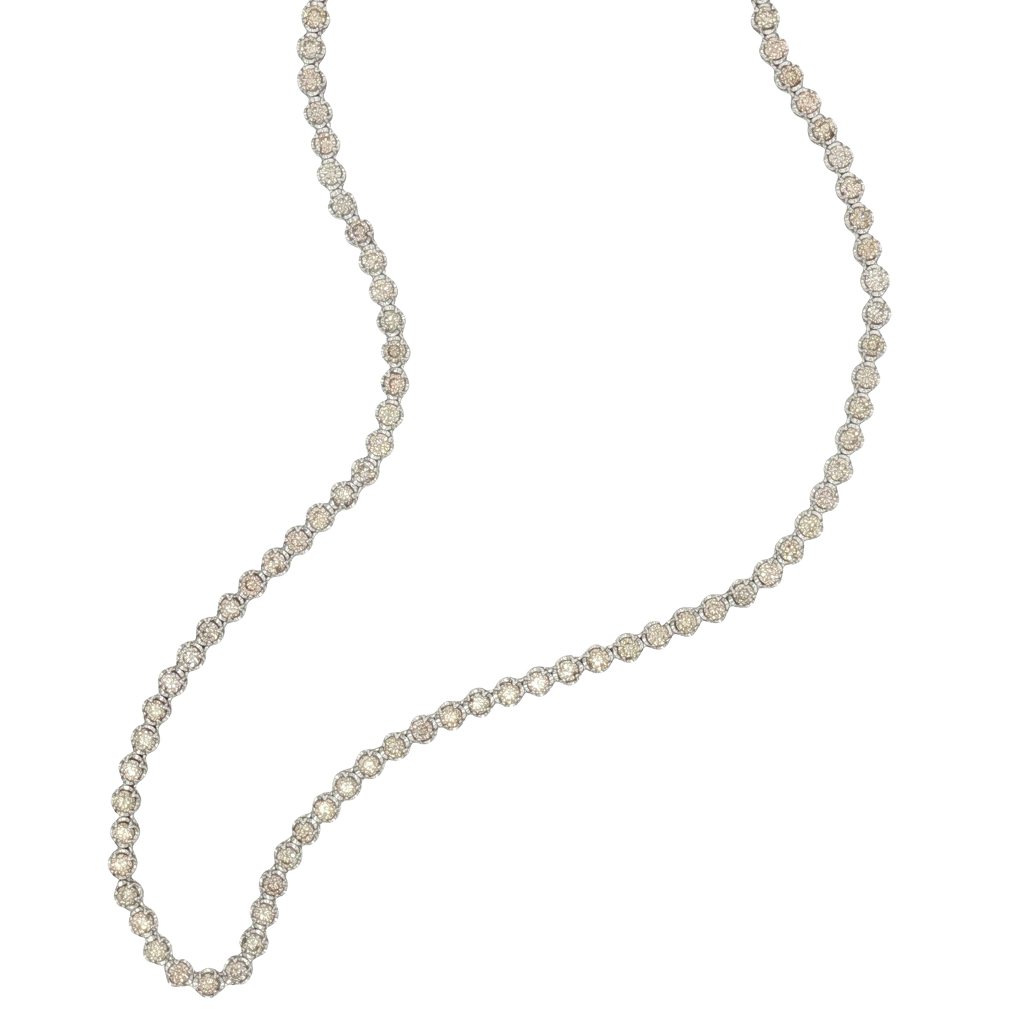 N245036-0614 Diamond Tennis Chain Necklace in White Gold / AODL-ULEEE